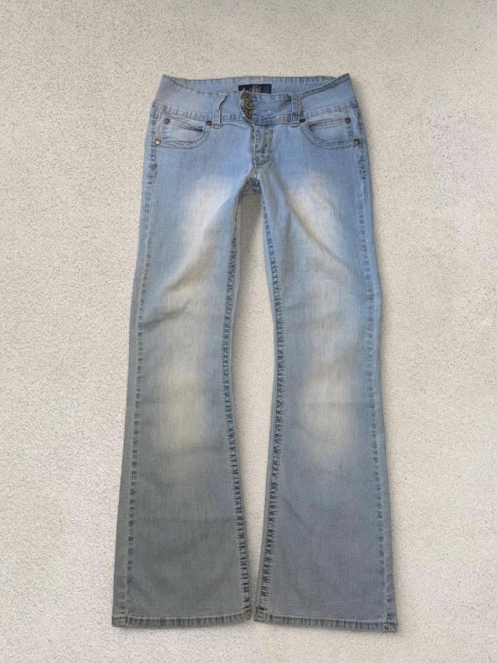 Y2K Angels Low Rise Flare Light Wash Denim Jeans Women's 11